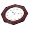 Quickway Imports Brown Modern Octagon Shaped Wood- Looking Plastic Wall Clock for Living, Kitchen, or Dining QI004143 - alternate 2